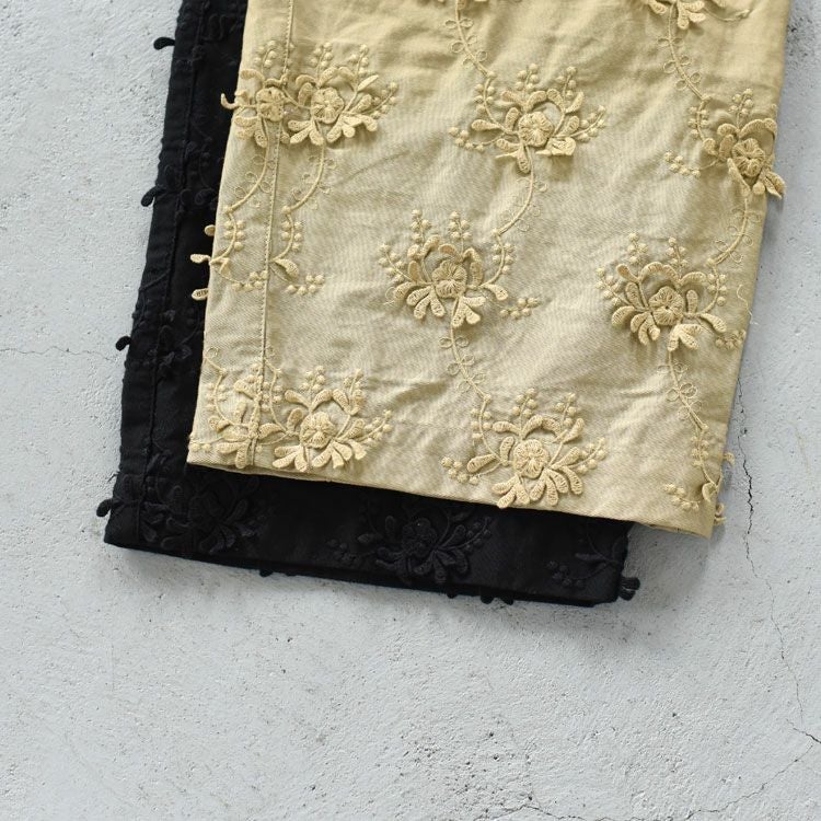 SALE 20％OFF】3D embroidery twill easy pants 3Dエンブロイダリー