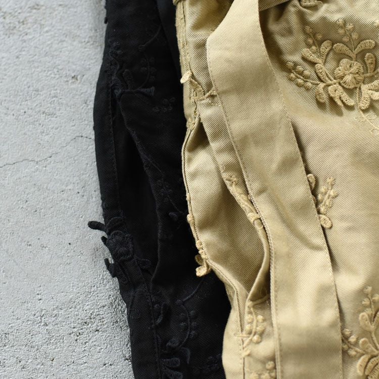 SALE 20％OFF】3D embroidery twill easy pants 3Dエンブロイダリー