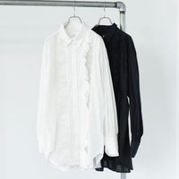 front scallop ribbon blouse フロントスカラップリボンブラウス