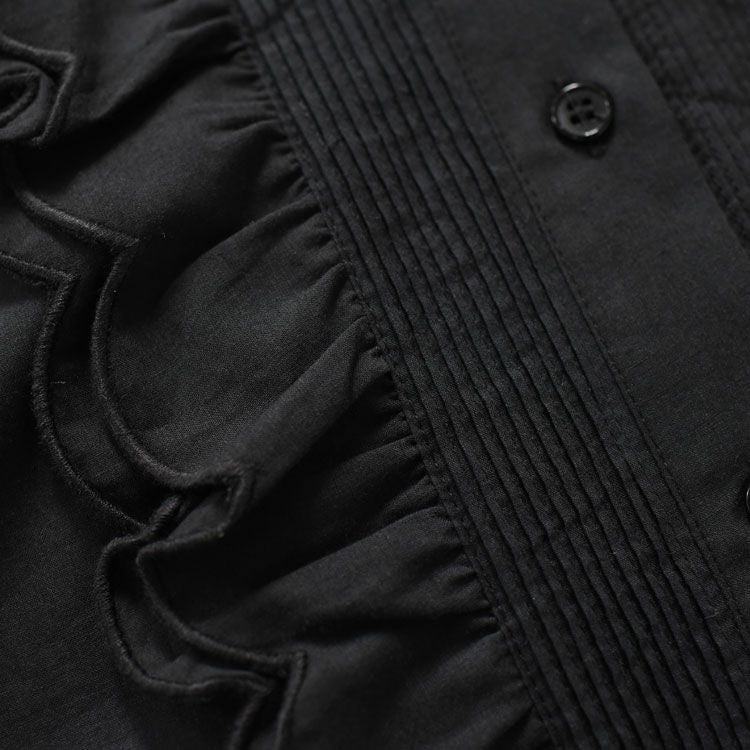 front scallop ribbon blouse フロントスカラップリボンブラウス