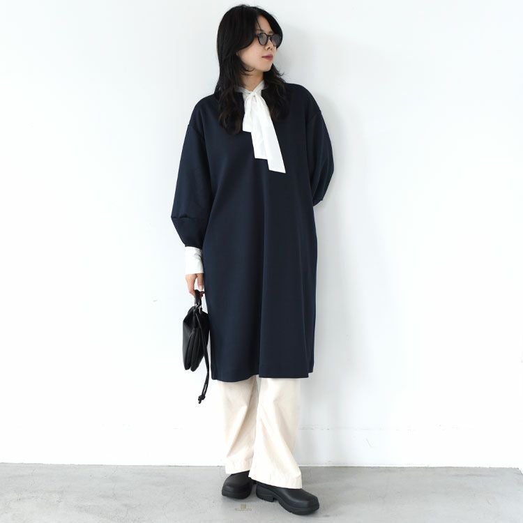 smooth double-knit skipper onepiece スムースダブルニットスキッパーワンピース