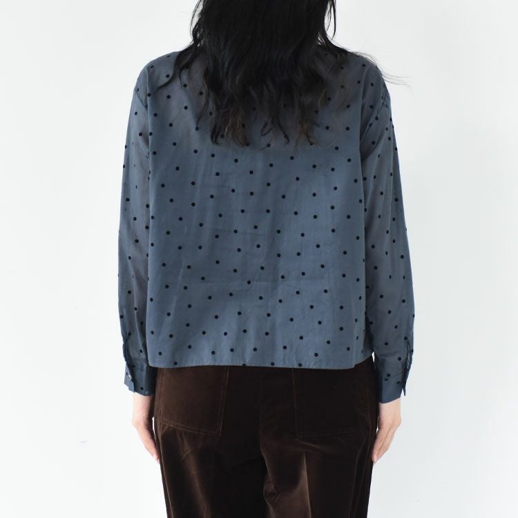flocky dots print shirt フロッキードットプリントシャツ