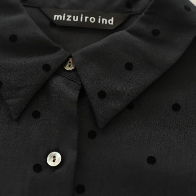 flocky dots print shirt フロッキードットプリントシャツ