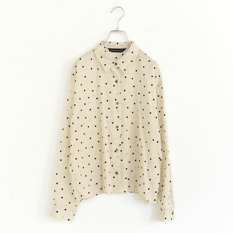 flocky dots print shirt フロッキードットプリントシャツ