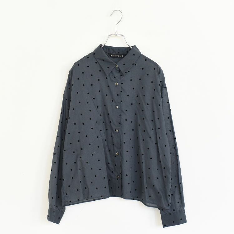flocky dots print shirt フロッキードットプリントシャツ
