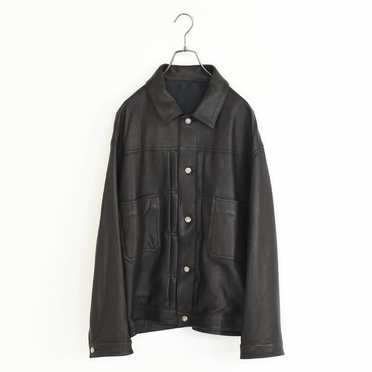 LEATHER JACKET W/SILVER BUTTON（ENTREFINO）