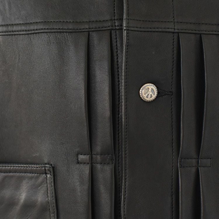 LEATHER JACKET W/SILVER BUTTON（ENTREFINO）