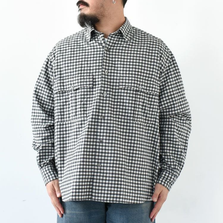 ROLL UP FLANNEL GINGHAM CHECK SHIRT ロールアップ フランネル ギンガムチェックシャツ