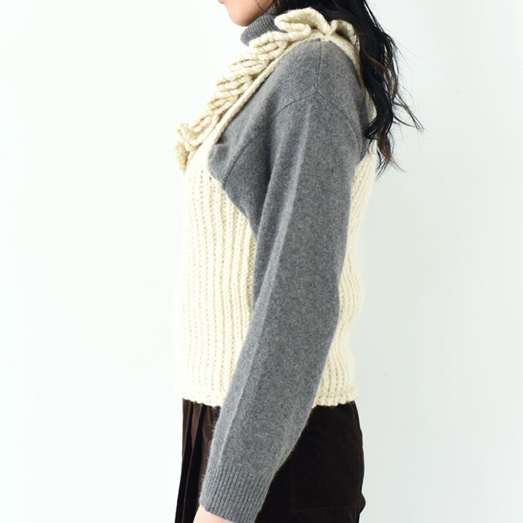 SALE 20%OFF】hand knit ruffle vest ハンドニット ラッフルベスト/CC SALE 20%OFF】hand knit ruffle vest ハンドニット ラッフルベスト/CC