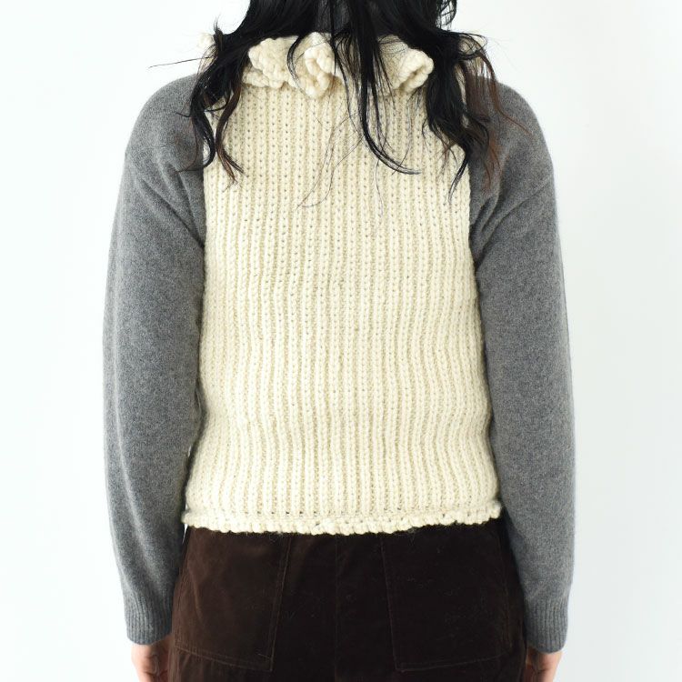 hand knit ruffle vest ハンドニット ラッフルベスト