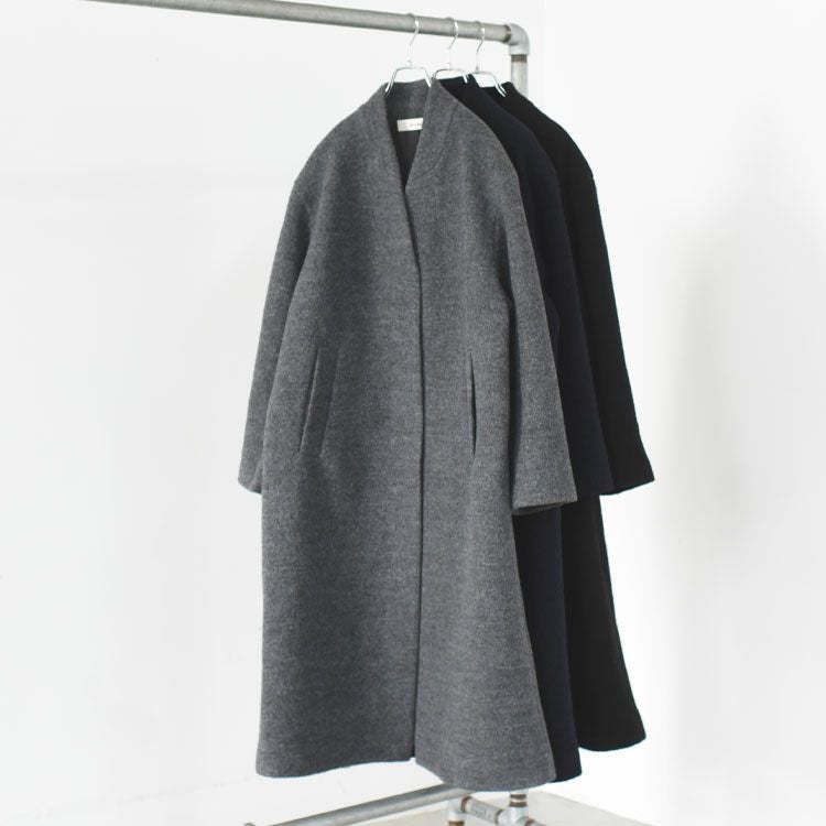 SALE 30％OFF】Collarless Cocoon Coat カラーレス コクーンコート