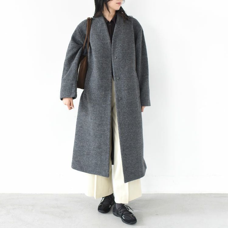 SALE 30％OFF】Collarless Cocoon Coat カラーレス コクーンコート