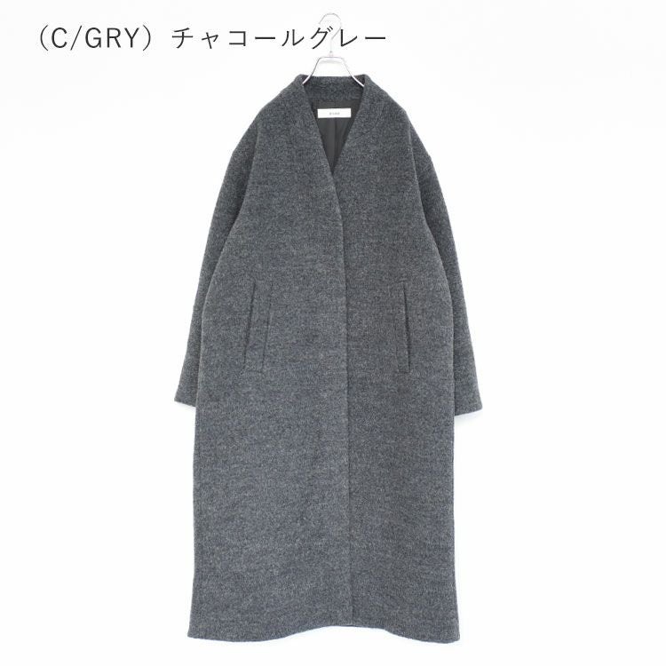 SALE 30％OFF】Collarless Cocoon Coat カラーレス コクーンコート