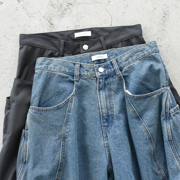 tuck design denim pants タックデザインデニムパンツ/KM25WG03/Knuth