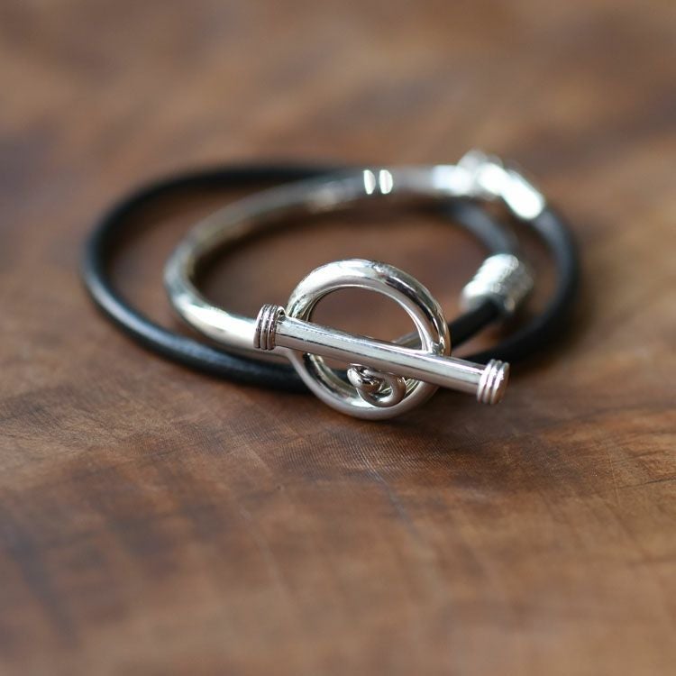 Toggle Double Leather Bracelet
