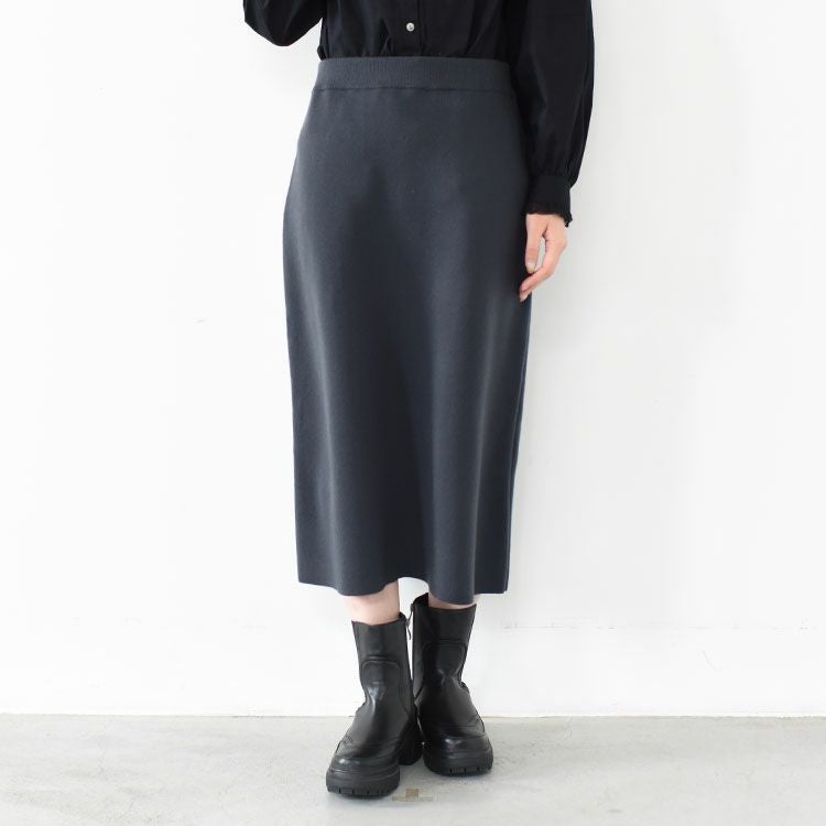 ヤマダヤ　セレクト　Anside 配色ウエストラインスカート　黒 SALE 20％OFF】seed stitch A line SK シードステッチAラインスカート