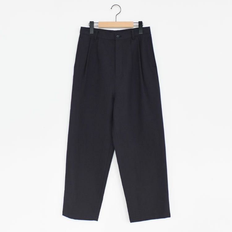 back satin two-tuck pants バックサテンツータックパンツ