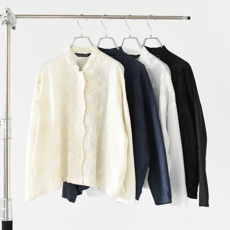 lace stand collar wide shirt レーススタンドカラーワイドシャツ