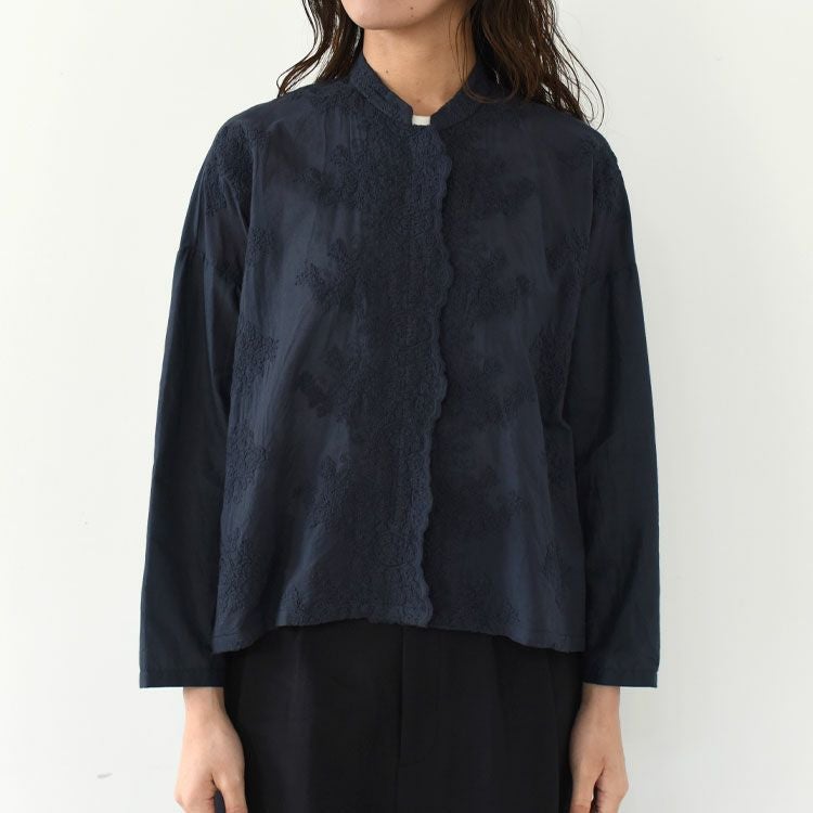 lace stand collar wide shirt レーススタンドカラーワイドシャツ
