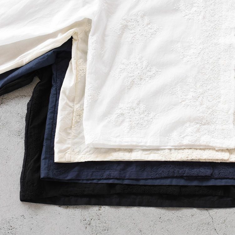 lace stand collar wide shirt レーススタンドカラーワイドシャツ