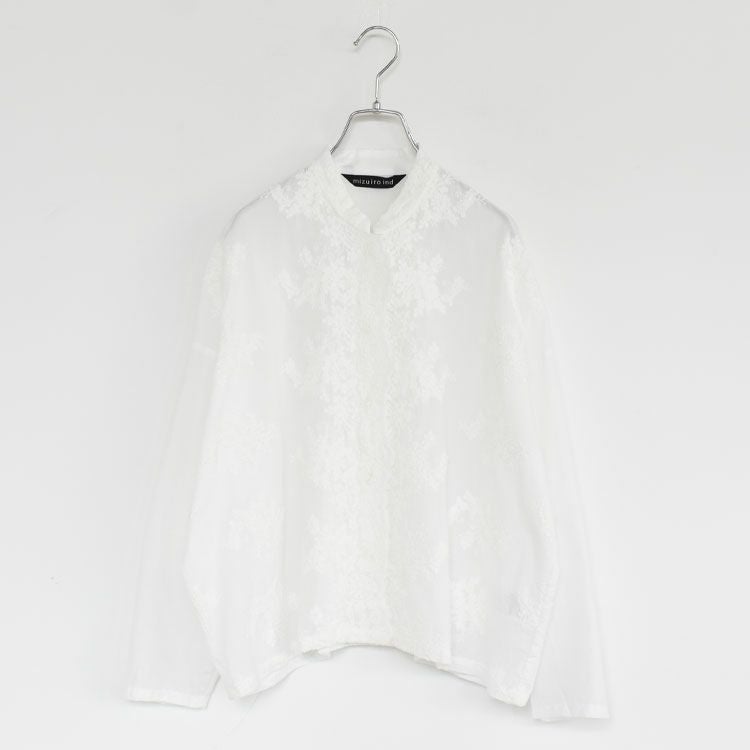 lace stand collar wide shirt レーススタンドカラーワイドシャツ