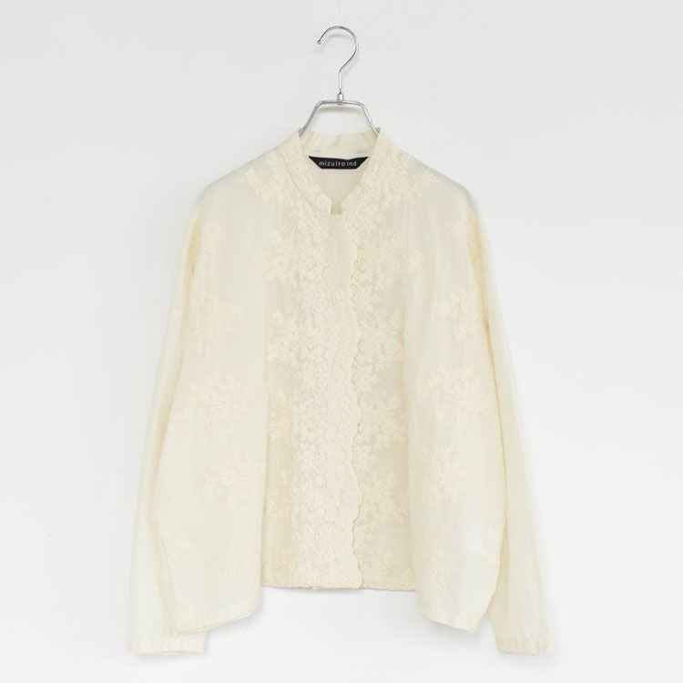 lace stand collar wide shirt レーススタンドカラーワイドシャツ