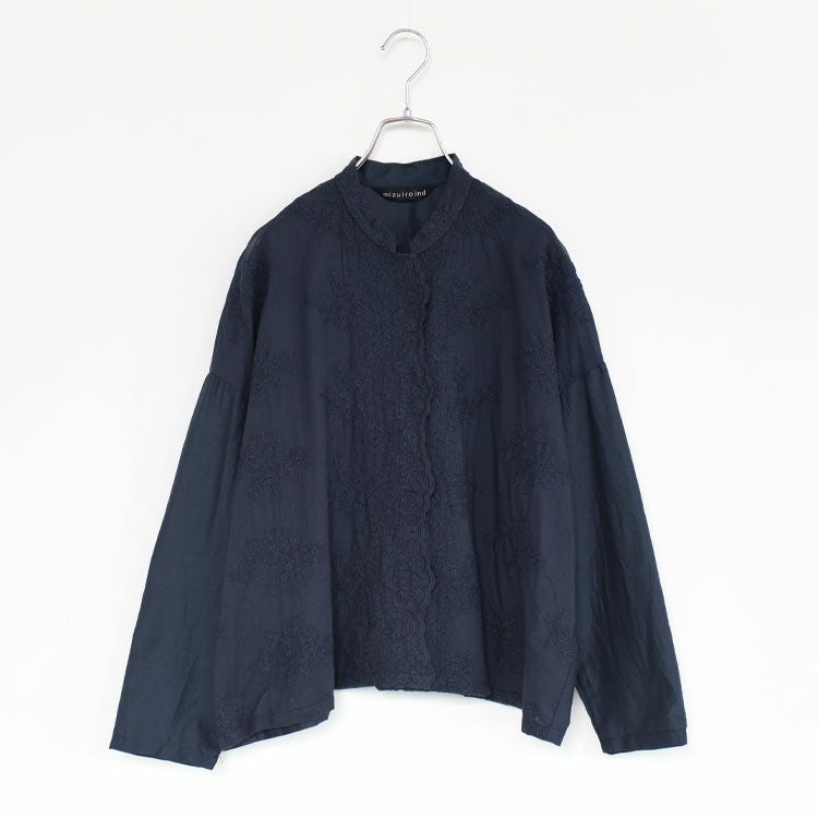 lace stand collar wide shirt レーススタンドカラーワイドシャツ