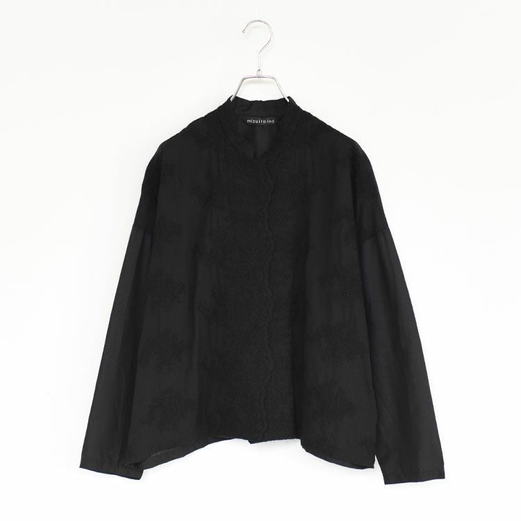 lace stand collar wide shirt レーススタンドカラーワイドシャツ