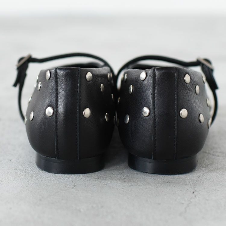 スタッズレザー メリージェーンフラットシューズ