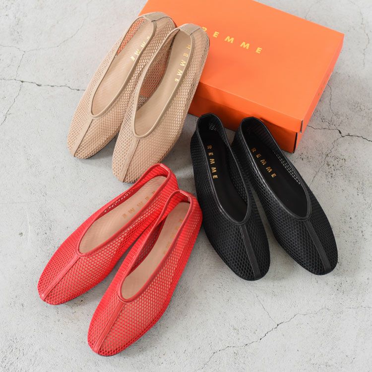 メッシュフラットシューズ