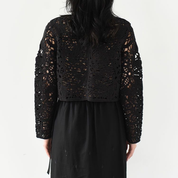 lace knitting cardigan レース編みショートカーディガン