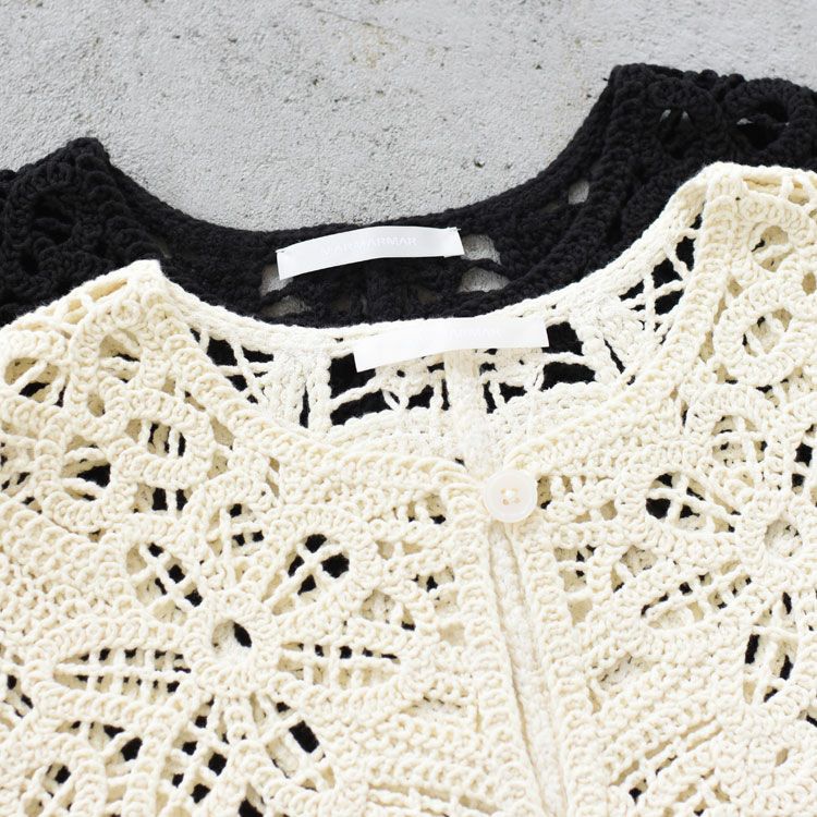 lace knitting cardigan レース編みショートカーディガン