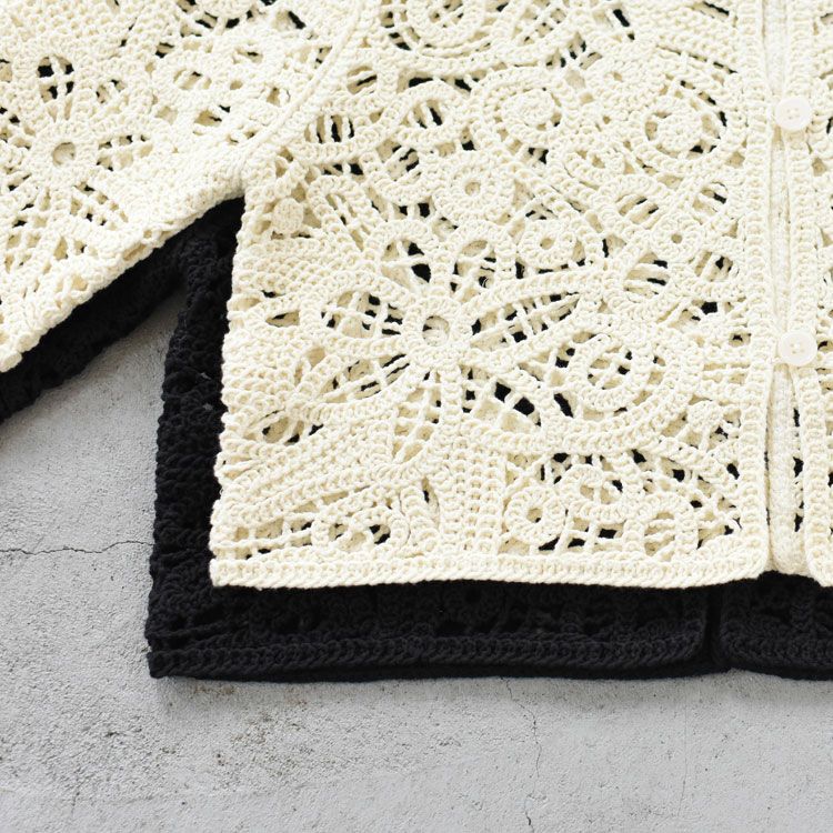 lace knitting cardigan レース編みショートカーディガン