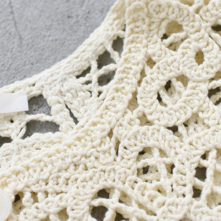 lace knitting cardigan レース編みショートカーディガン