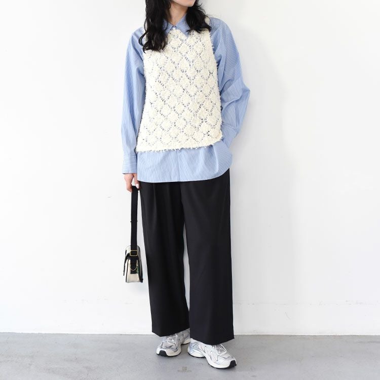 patterned vest パターンニットベスト/1-220069/mizuiro ind（ミズイロ