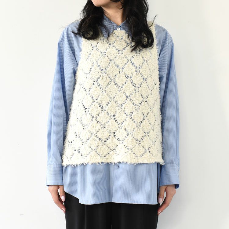 patterned vest パターンニットベスト/1-220069/mizuiro ind（ミズイロ