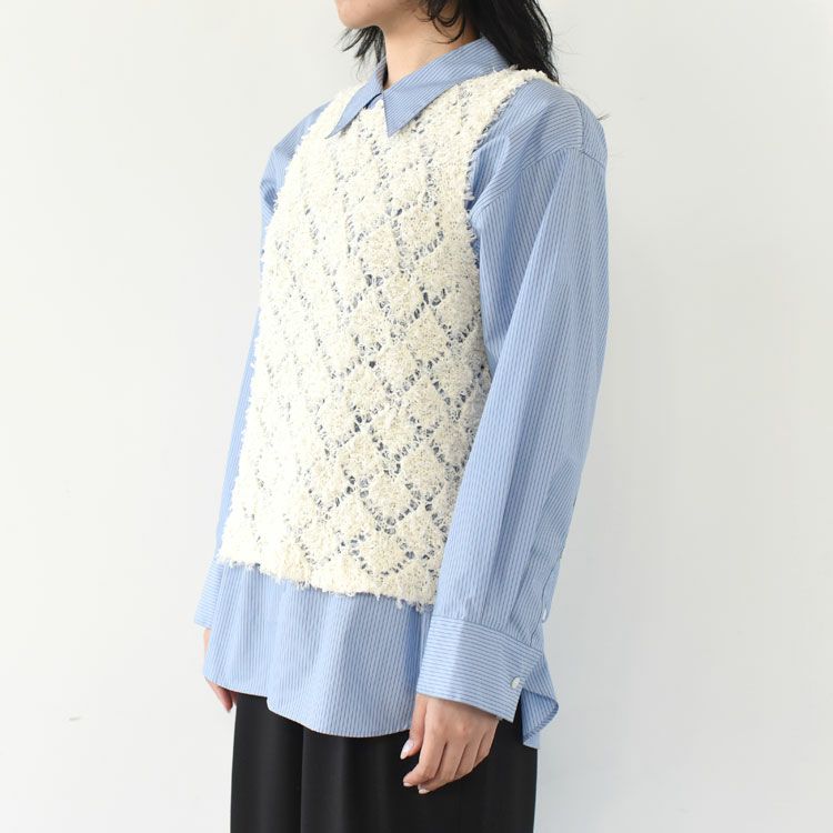 SALE 20％OFF】patterned vest パターンニットベスト/1-220069/mizuiro