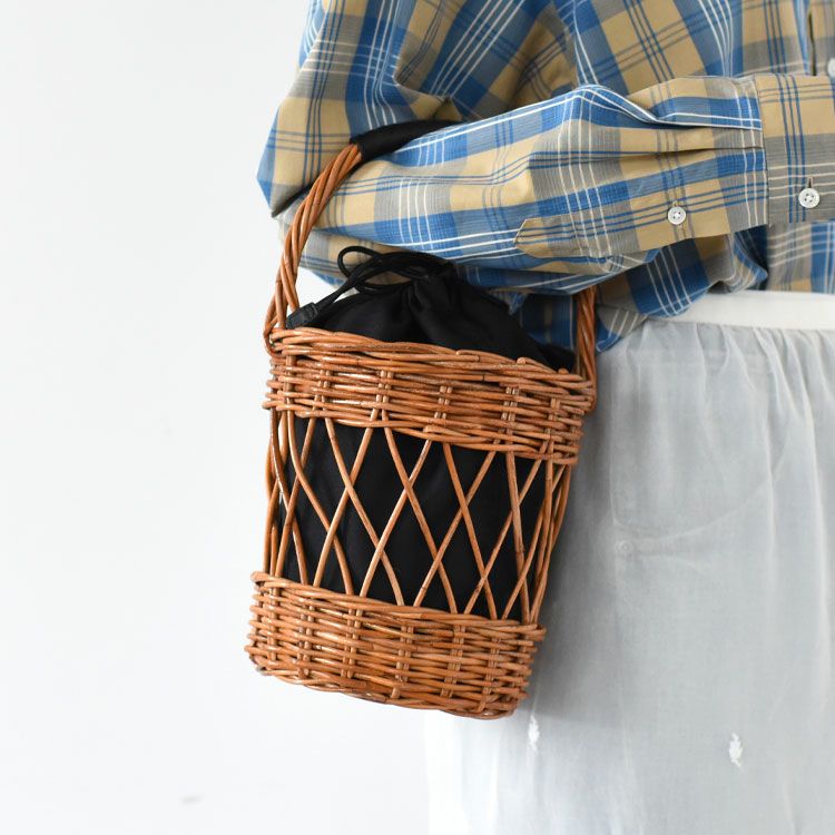 ラタン巾着カゴバッグ
