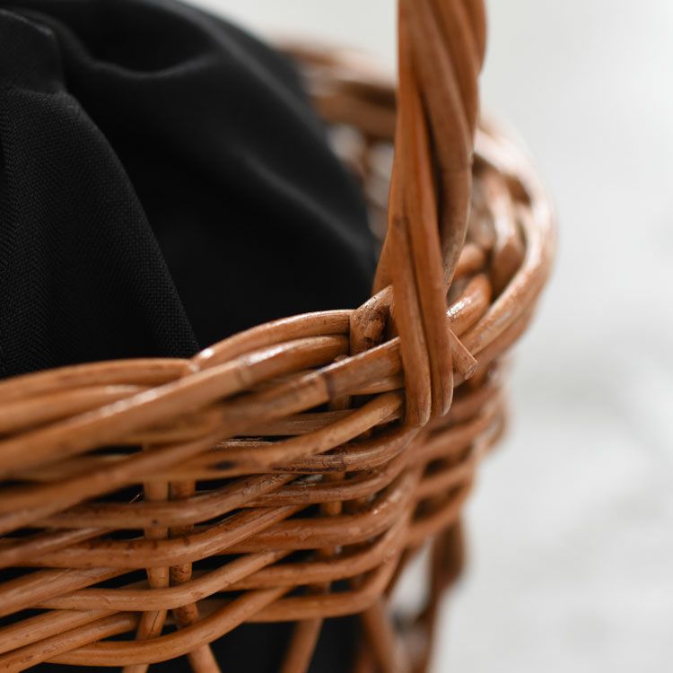 ラタン巾着カゴバッグ