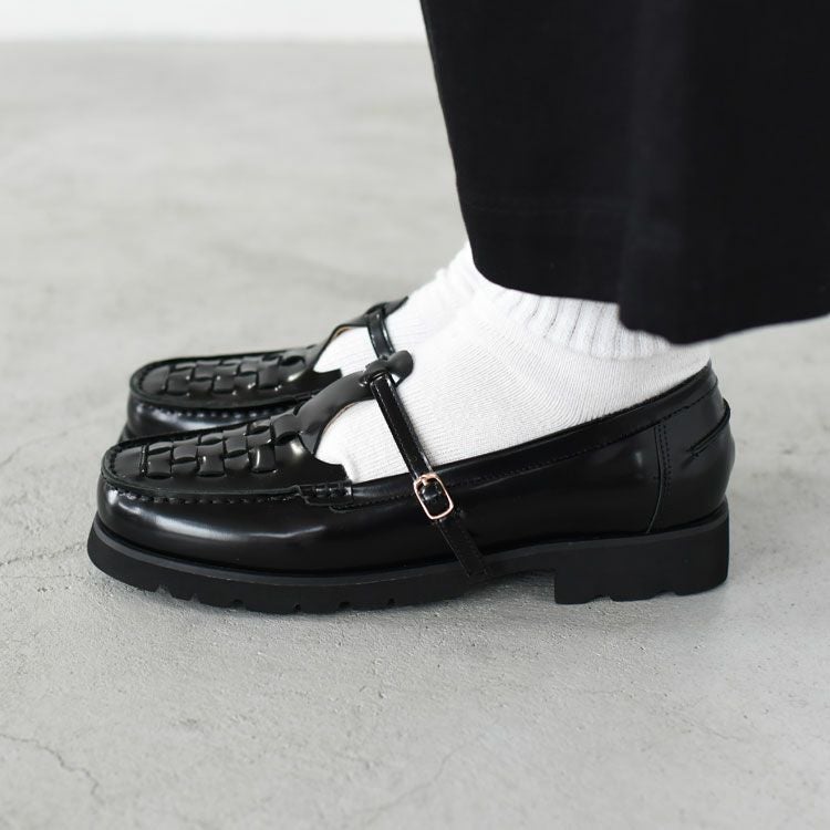 Tストラップ メッシュローファー