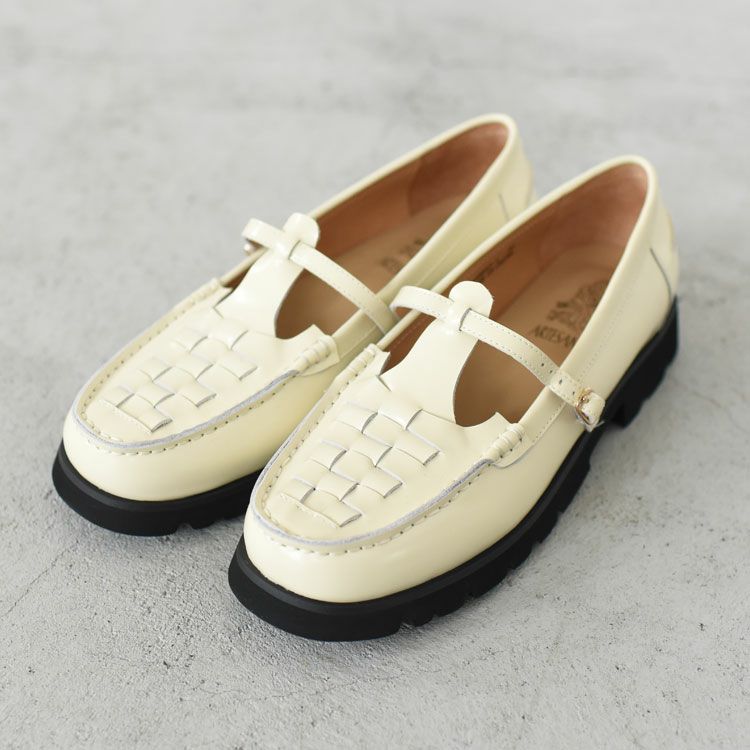 Tストラップ メッシュローファー