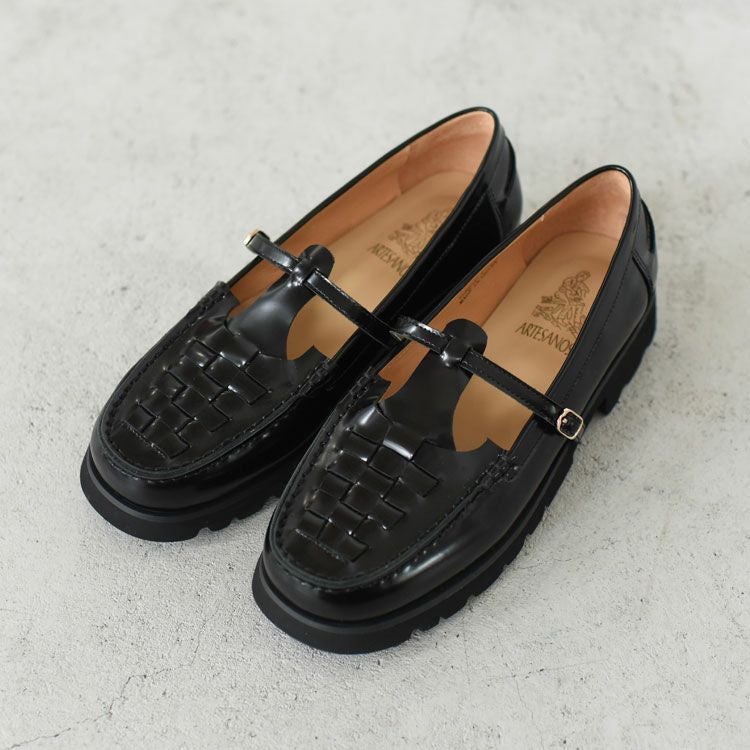 Tストラップ メッシュローファー