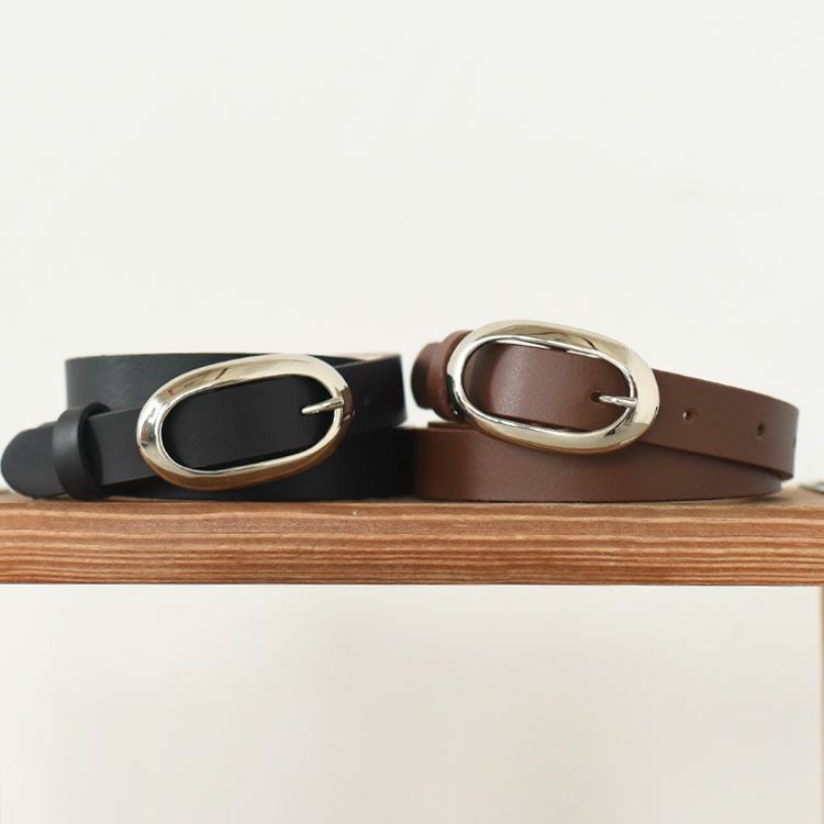 オーバルバックル レザーベルト