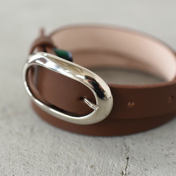 オーバルバックル レザーベルト