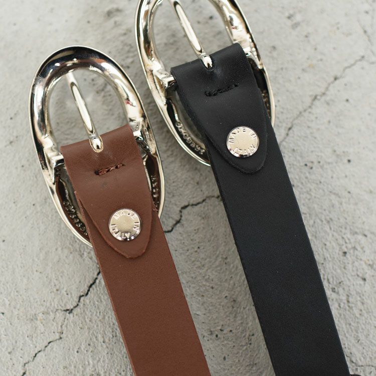 オーバルバックル レザーベルト