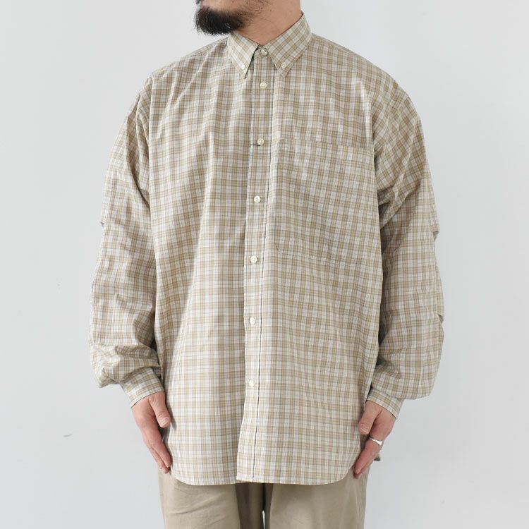 TECH BUTTON DOWN SHIRT L/S GREN PLAID テック ボタンダウンシャツ