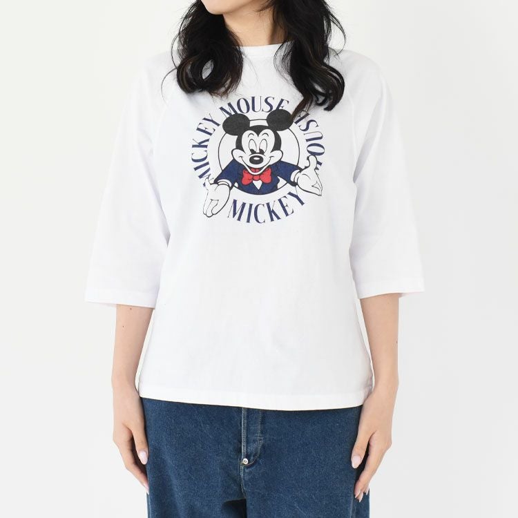 DESIGN RAGLAN 7/8 SLEEVE T-SHIRT "MICKEY" デザインラグランスリーブ 7分袖カットソー ミッキーマウス