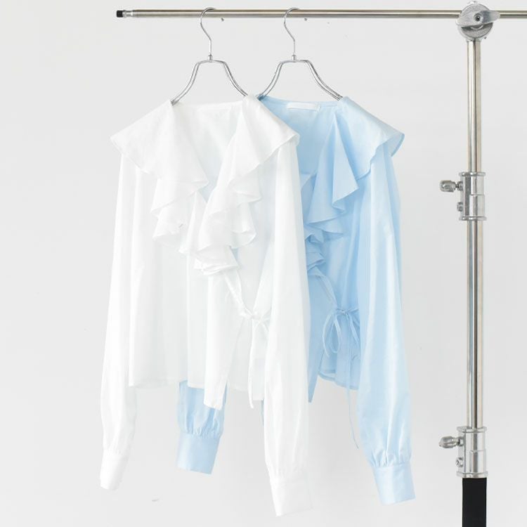 Ruffle Frill Cache-Coeur Blouse ラッフルフリルカシュクールブラウス