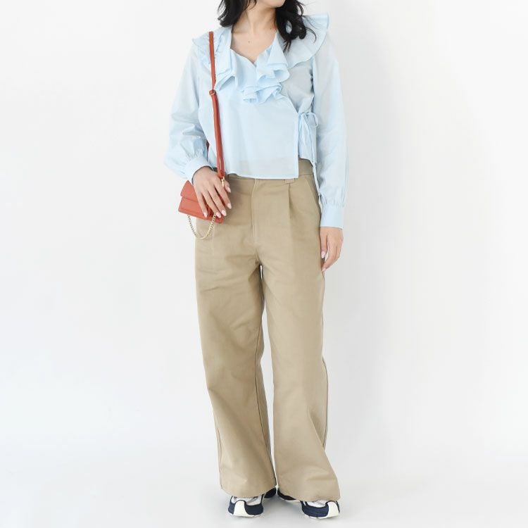 Ruffle Frill Cache-Coeur Blouse ラッフルフリルカシュクールブラウス