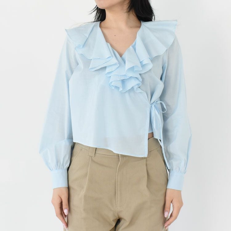 Ruffle Frill Cache-Coeur Blouse ラッフルフリルカシュクールブラウス
